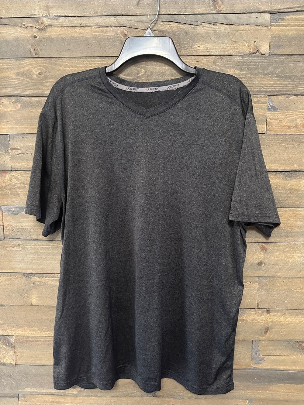 Jockey Men's Dark Charcoal V-Neck Short Sleeve Tee